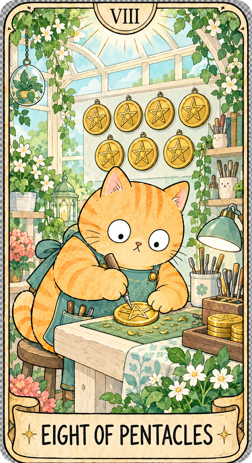 錢幣八 Eight of Pentacles