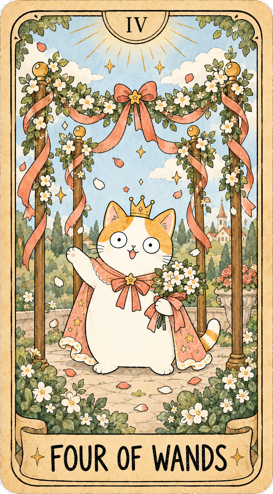 權杖四 Four of Wands